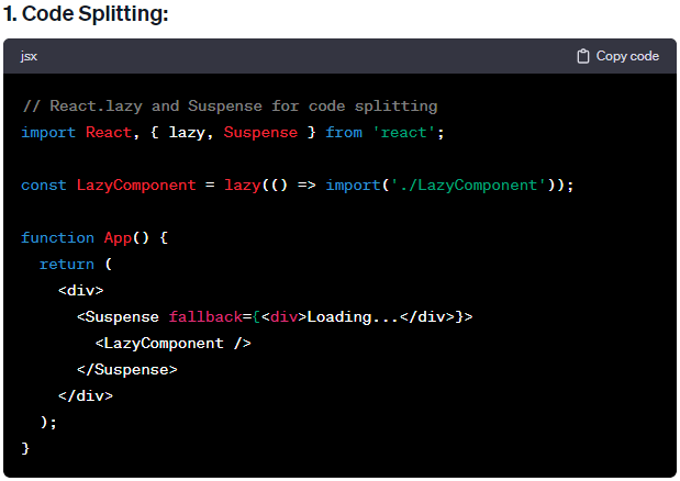 Code Splitting