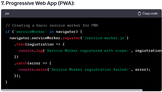 Progressive Web App (PWA)